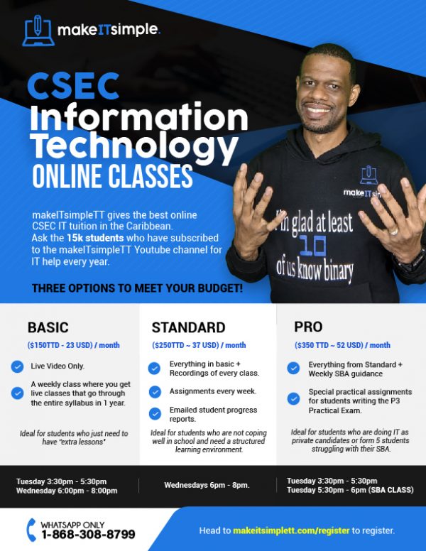 CSEC Information Technology Online Classes Flyer-01